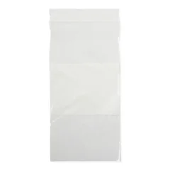 Medline Plastic Bags with Zip Closure and White Write-On Block, 2 mil, 4 x 8, 100 EA/BX