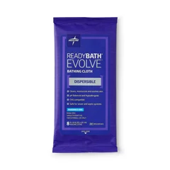 Medline ReadyBath Evolve Fragrance-Free Bathing Wipes, 8 Wipes/Pack