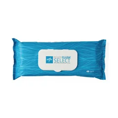 Medline ReadyFlush Select Flushable Fragrance-Free Wet Wipes, 8x 10, 48 Wipes/Pack, 1 Pack
