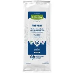 Medline Remedy Clinical Barrier Cream Cloth, Unscented, 1/PK