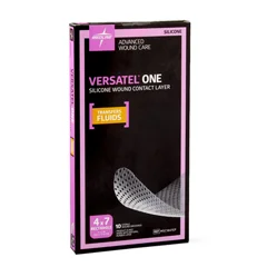 Medline Versatel One Silicone Wound Contact Layer Dressing, 4 x 7, in Educational Packaging, 10 EA/BX