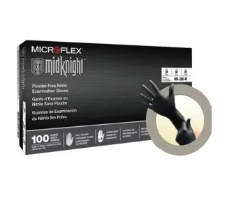 MidKnight Nitrile Exam Gloves Medium Black Non-Sterile