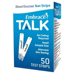 Omnis Health Blood Glucose Test Strips Embrace 50 Strips per Box Talking For Embrace Blood Glucose System, 1/BX