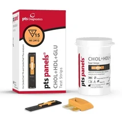 Polymer Technology Systems Reagent Test Strip PTS Panels® HDL, Glucose, TC/HDL Ratio For Cardiochek PA 15 Strips