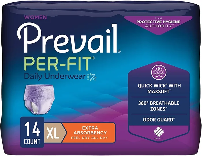 Prevail Per-Fit Incontinence Protective Underwear for Women, Extra Absorbency, Pull On with Tear Away Seams