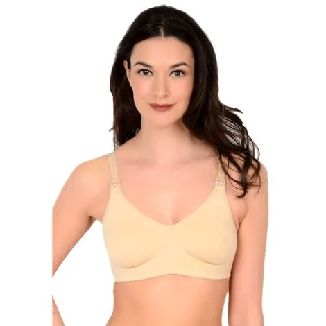 QT Intimates Molded Cotton Blend Nursing Bra