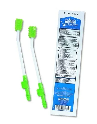Sage Toothette Single Use Suction Swab System with PeroxAMint Solution Case of 100