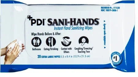Sani-Hands Sanitizing Skin Wipe, Soft Pack, Aloe and Vitamin E, Scented