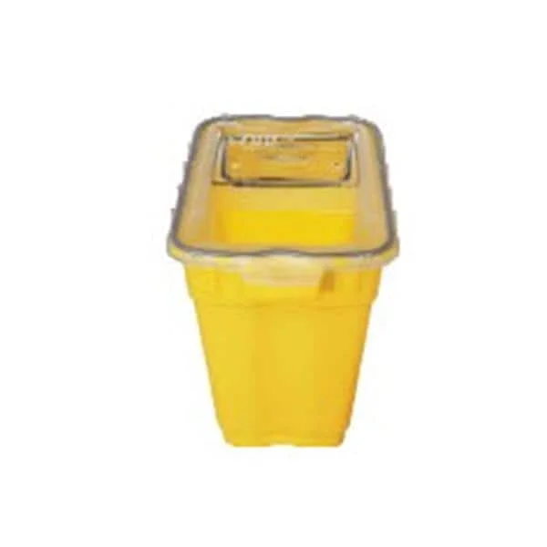 Sharps Container 9gal Clear/Yellow 11-3/4×17-3/4×18-1/2″ Gskt Sld Ld Plstc