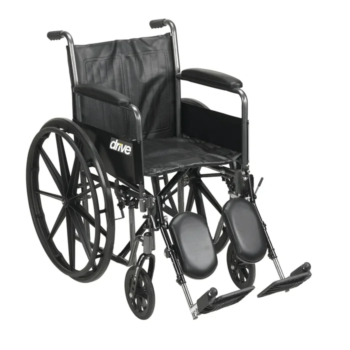 Silver Sport 2 Wheelchair, Detachable Full Arms, Elevating Leg Rests, 20″ Seat