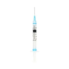 Sol-Millennium Medical Syringe with Hypodermic Needle Sol-Care 3 mL 23 Gauge 1 Inch Detachable Needle Retractable Needle