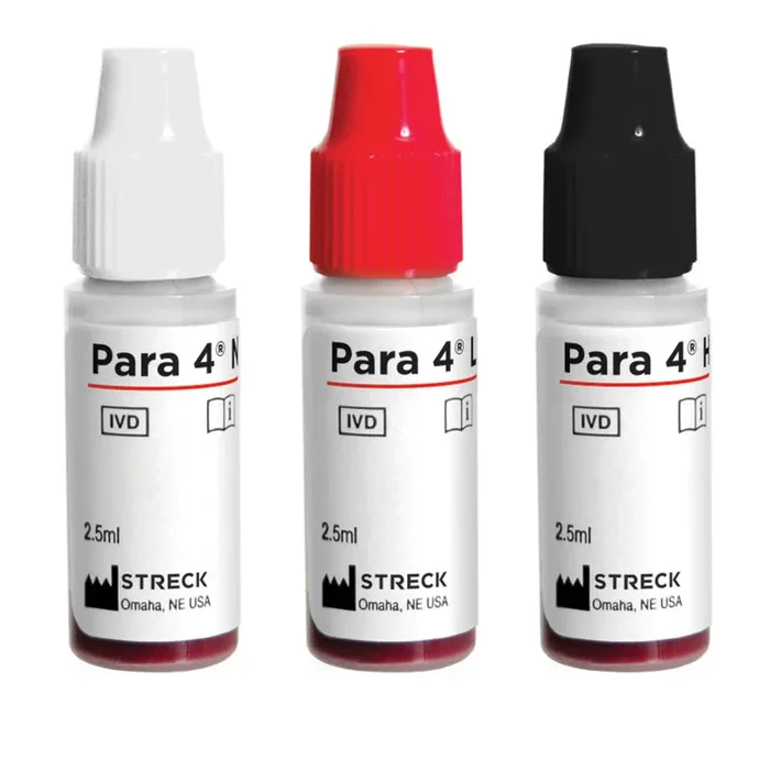Streck Laboratories PARA 4 Hematology Control Para 4 WBC, RBC, HGB, HCT and Platelet Values Low Level / Normal Level 8 X 1.5 mL – 215408