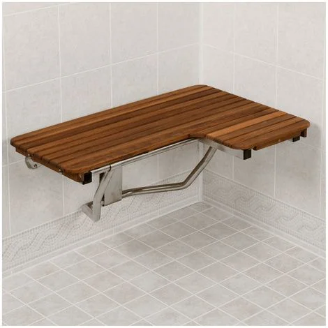 Teakworks4u ADA L-Shaped Wall Mount Plantation Teak Transfer Seat