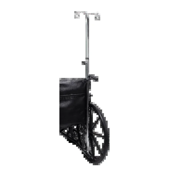 Telescoping Wheelchair IV Pole – Adjustable, Dual Loops for IV Bags