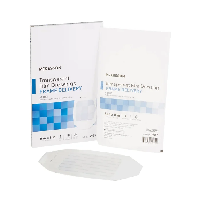 Transparent Film Dressing McKesson 6 X 8 Inch Frame Style Delivery Octagon Sterile