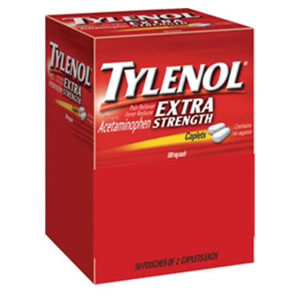 Tylenol 500mg Caplets Extra Strength Industrial Pack 50×2/Bx