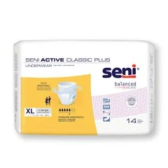 TZMO Seni Active Classic Plus Unisex Adult Absorbent Underwear, Pull On with Tear Away Seams, x-Large, Disposable, Moderate Absorbency, 56 EA/CS