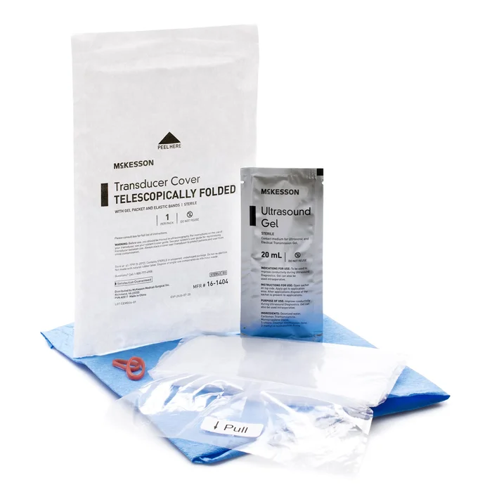 Ultrasound Transducer Cover Kit McKesson 6 X 33 Inch Polyethylene Sterile Folded