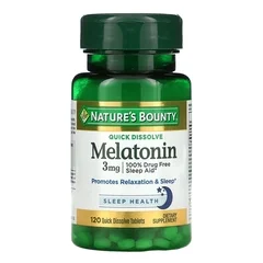 US Nutrition Sleep Aid Nature’s Bounty® 120 per Bottle Tablet 3 mg Strength