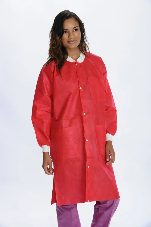 Valumax 3 Pocket Extra-Safe SMS Lab Coat size medium color purple 10/pk 10pk/cs