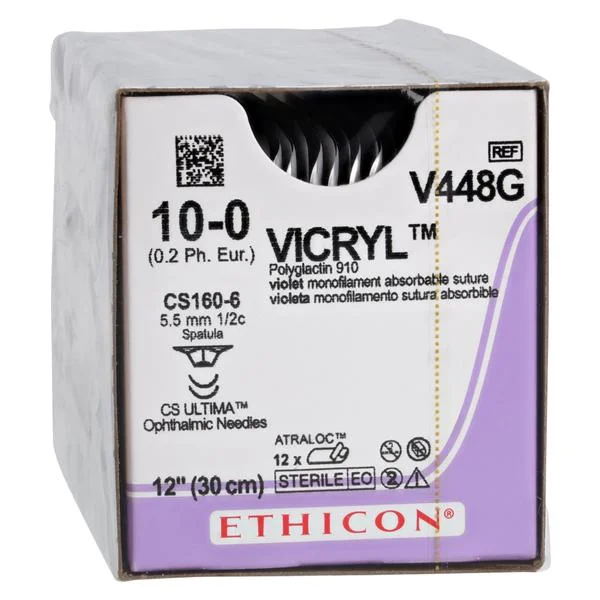 Vicryl Suture 10-0 12″ Polyglactin 910 Braid CS160-6/CS160-6 Violet 12/Bx