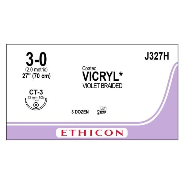 Vicryl Suture 3-0 27″ Polyglactin 910 Braid CT-3 Violet 36/Bx