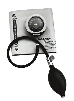 Welch Allyn Silver Series Integrated Aneroid, Gauge, Two-Piece Thigh Cuff, Bladder, Adapter